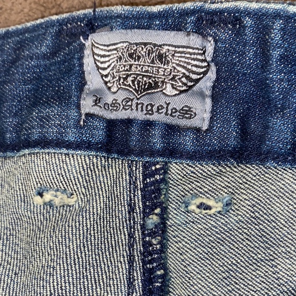 Women's ReRock For Express Skinny Blue Jeans with Eyelet Detailing❤️ - Picture 8 of 10